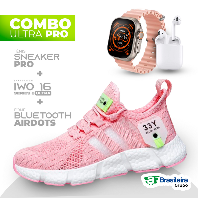 Combo em Oferta 3x1 TÊNIS NEWFIT + IWO SERIES 8 ULTRA + FONE BLUETOOTH PRO | EN