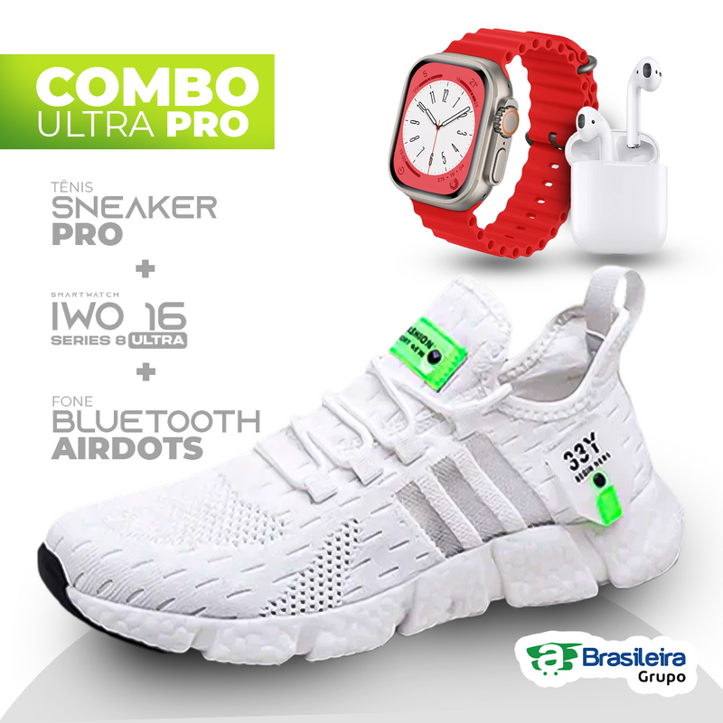 Combo em Oferta 3x1 TÊNIS NEWFIT + IWO SERIES 8 ULTRA + FONE BLUETOOTH PRO | EN