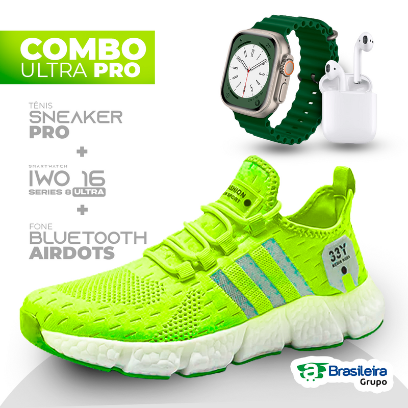 Combo em Oferta 3x1 TÊNIS NEWFIT + IWO SERIES 8 ULTRA + FONE BLUETOOTH PRO | EN