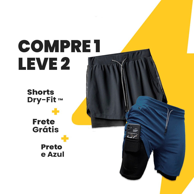 Shorts Dry-Fit de Compressão Flex - COMPRE 1 LEVE 2 + FRETE GRÁTIS